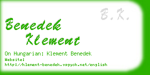 benedek klement business card